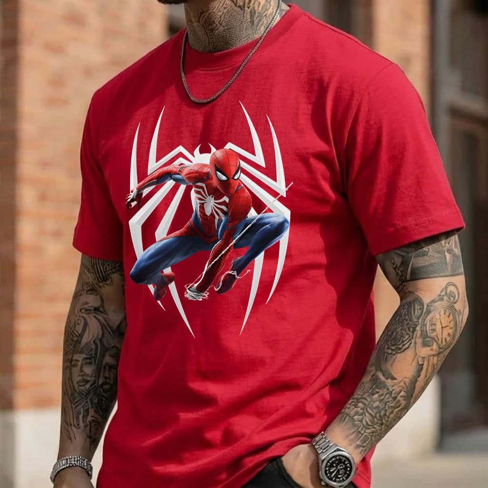 Camiseta Homem-Aranha Casual com Estampa Masculina Diferenciada Premium Algodão Envio Imediato Spider-Man 2026