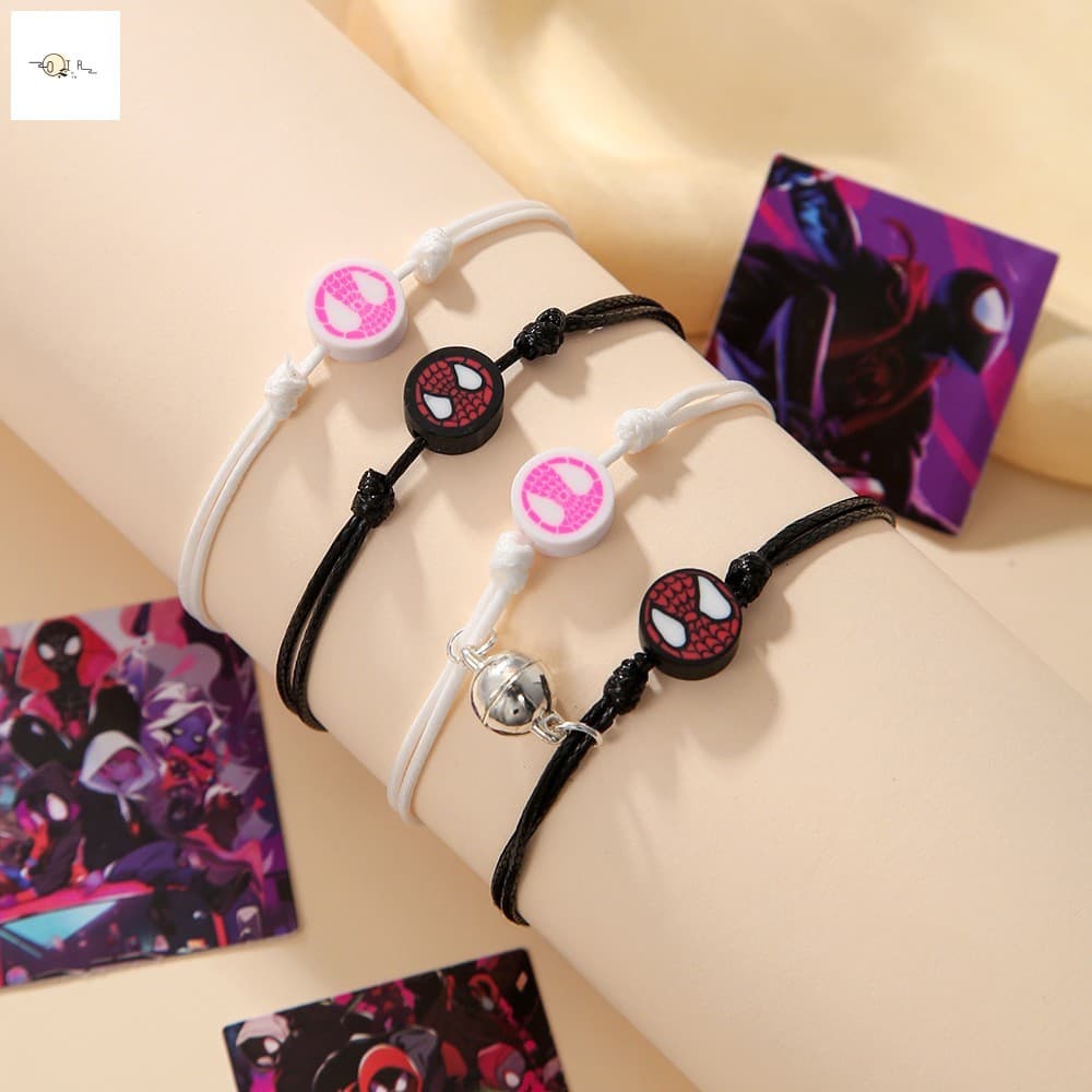 Conjunto De Pulseira Magnética Do Homem-Aranha-Design Gwen E Miles Para Homens Mulheres