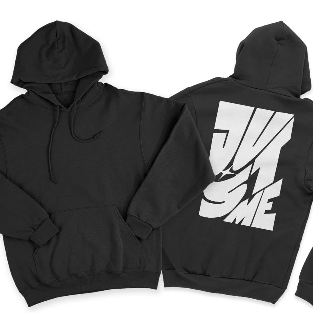 Moletom Para o Frio Estampa Just Me, Preto, Branco e Bege Streetwear Unissex