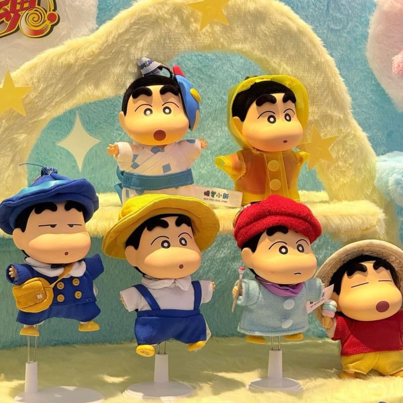 [Autêntico] Figuras de Vinil da Nova Série de Trajes Maliciosos do Crayon Shin-chan - Figuras de Ação do Shin-chan com F