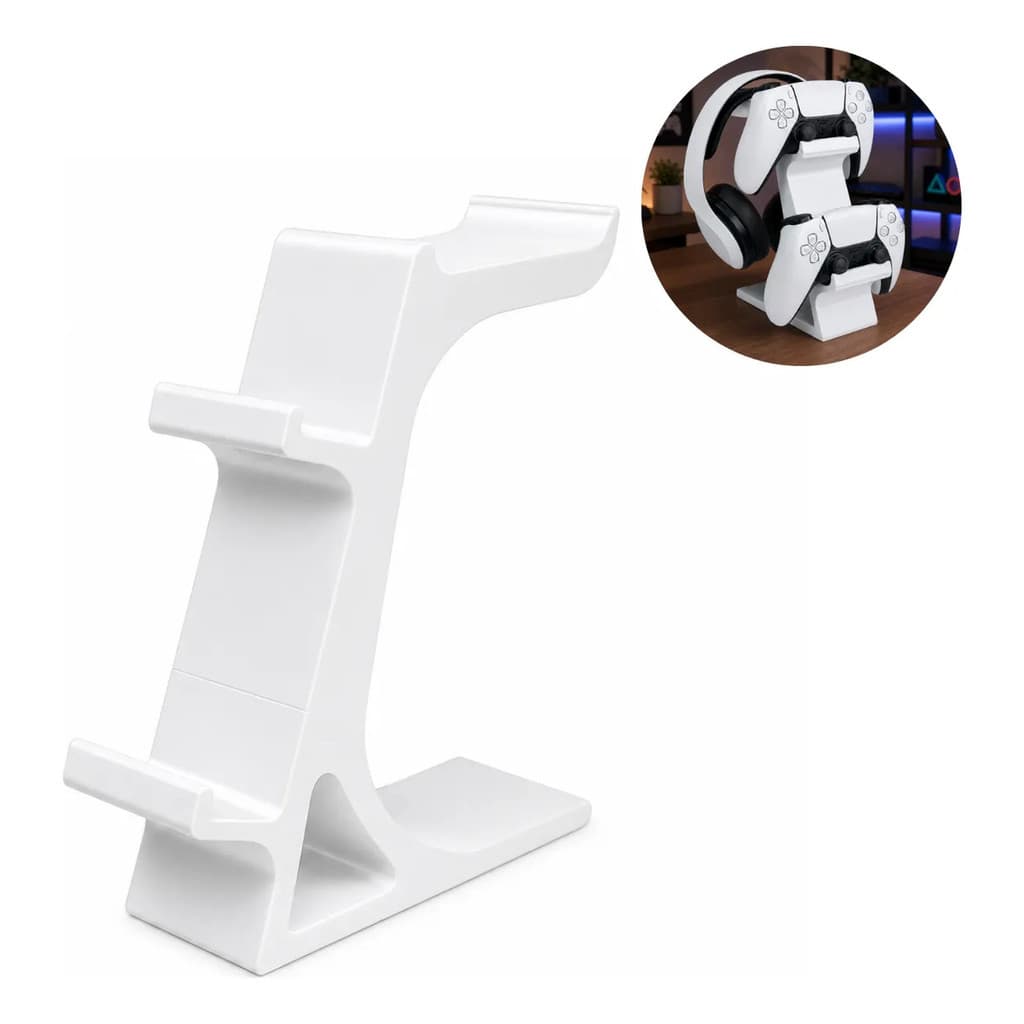 Suporte Triplo Organizador Para 2 Controles PlayStation 5 E Headset