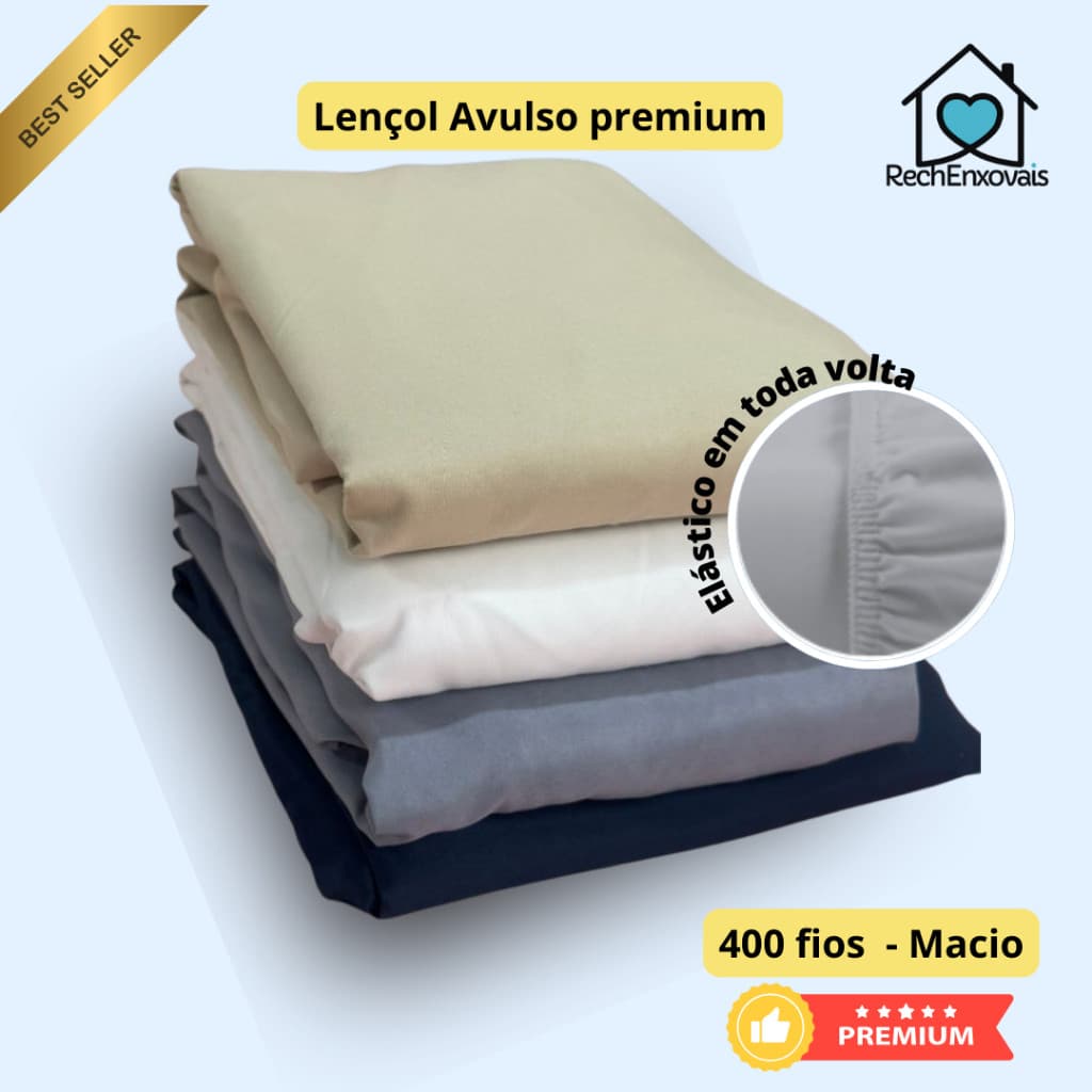 Lençol Solto Ajustável 400 Fios Micro-percale Poliéster Liso Macio Premium 4FRK