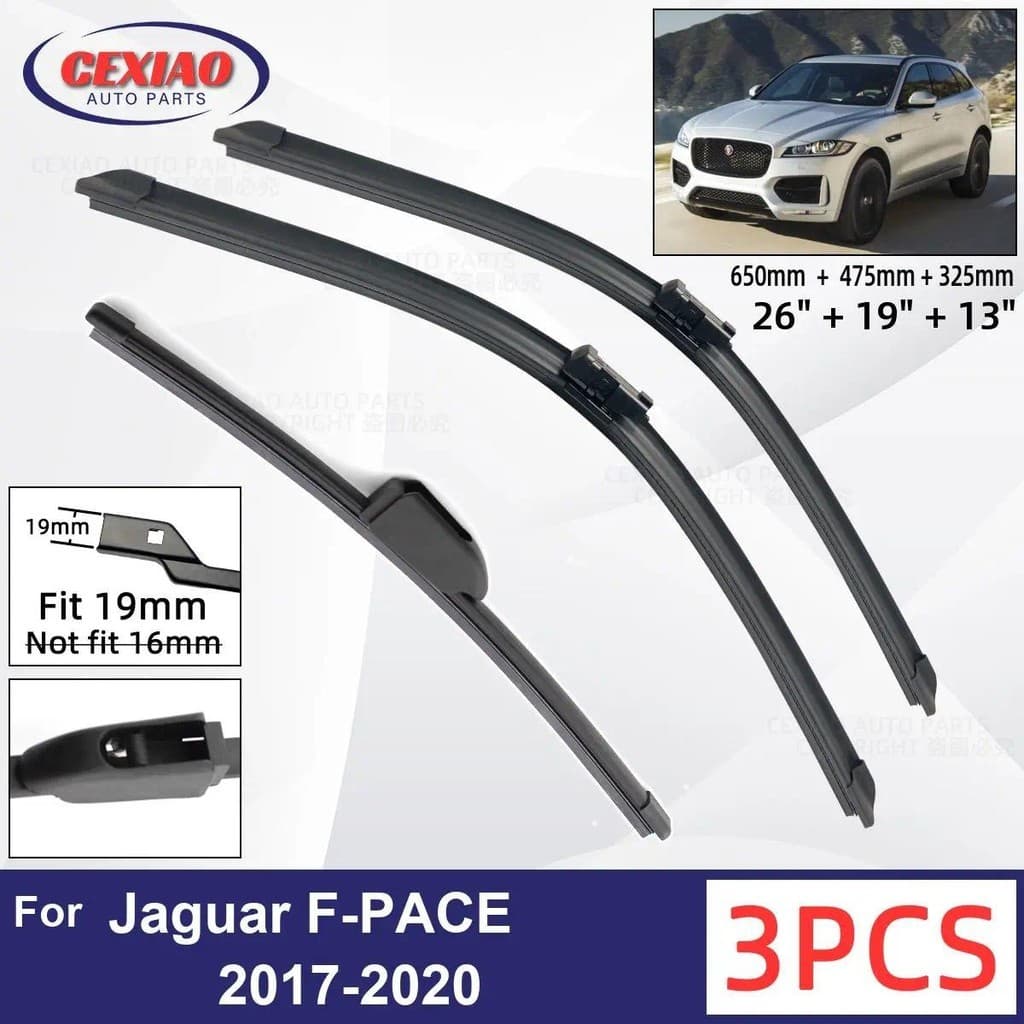 Para Jaguar F-PACE 2017-2020 Lâminas De Limpador Dianteiro Traseiro Do Carro Limpadores De Pára-Brisa De Borracha Macia