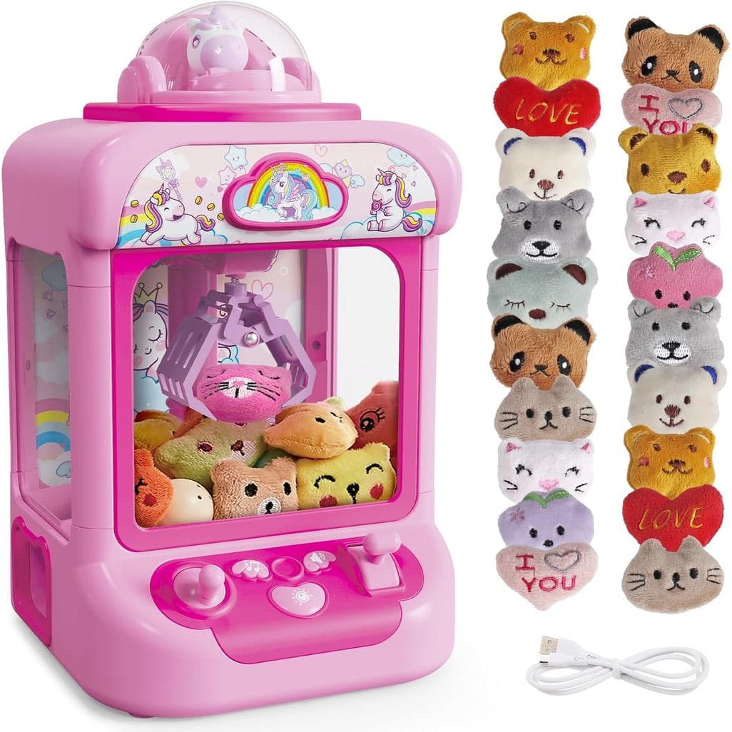 Máquina de Garras Marlrin para Crianças, Mini Máquina de Venda Automática de Brinquedos de Unicórnio para Meninas, Dispe