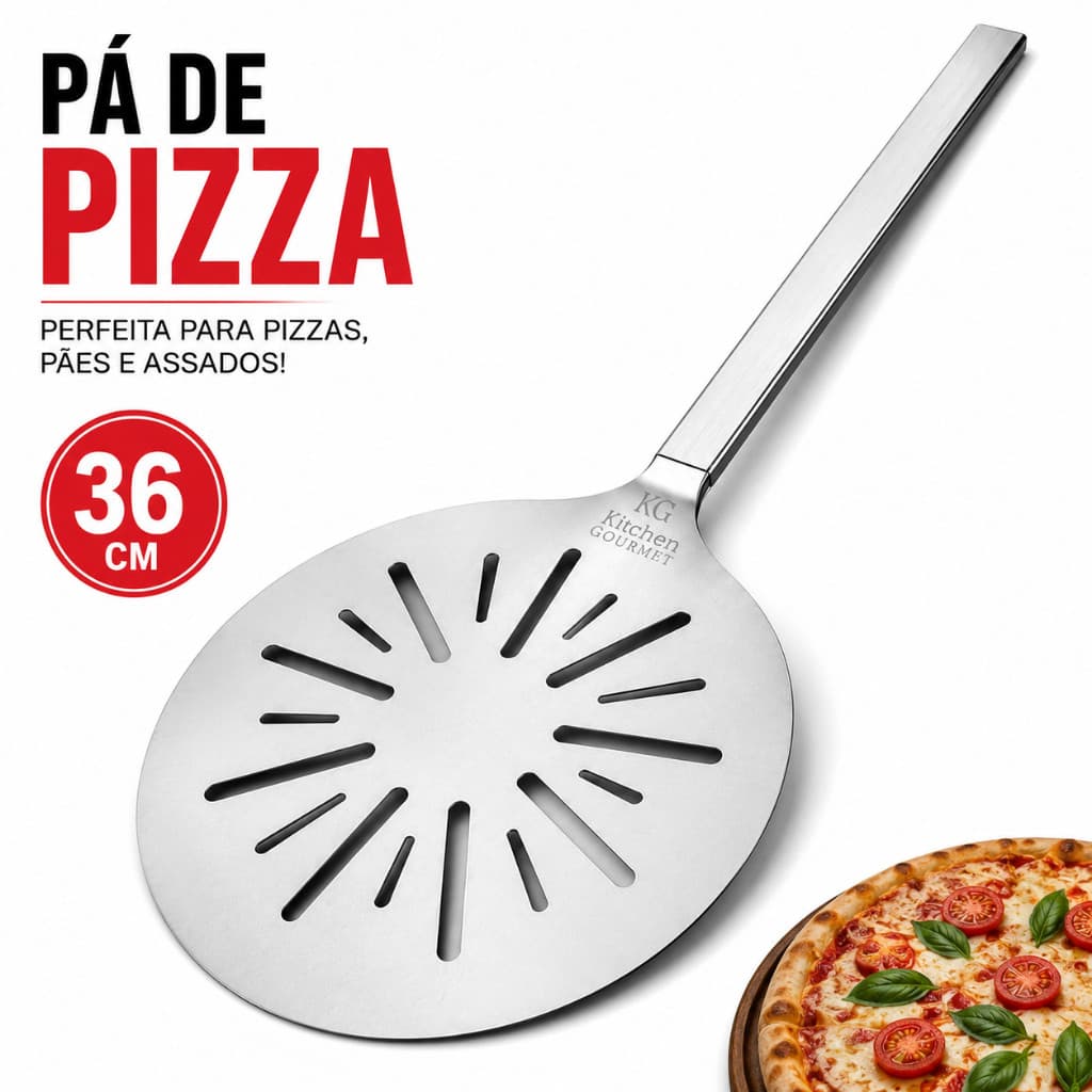 Pá de Pizza Profissional em Alumínio para Forno a Lenha Churrasqueira e Pizza