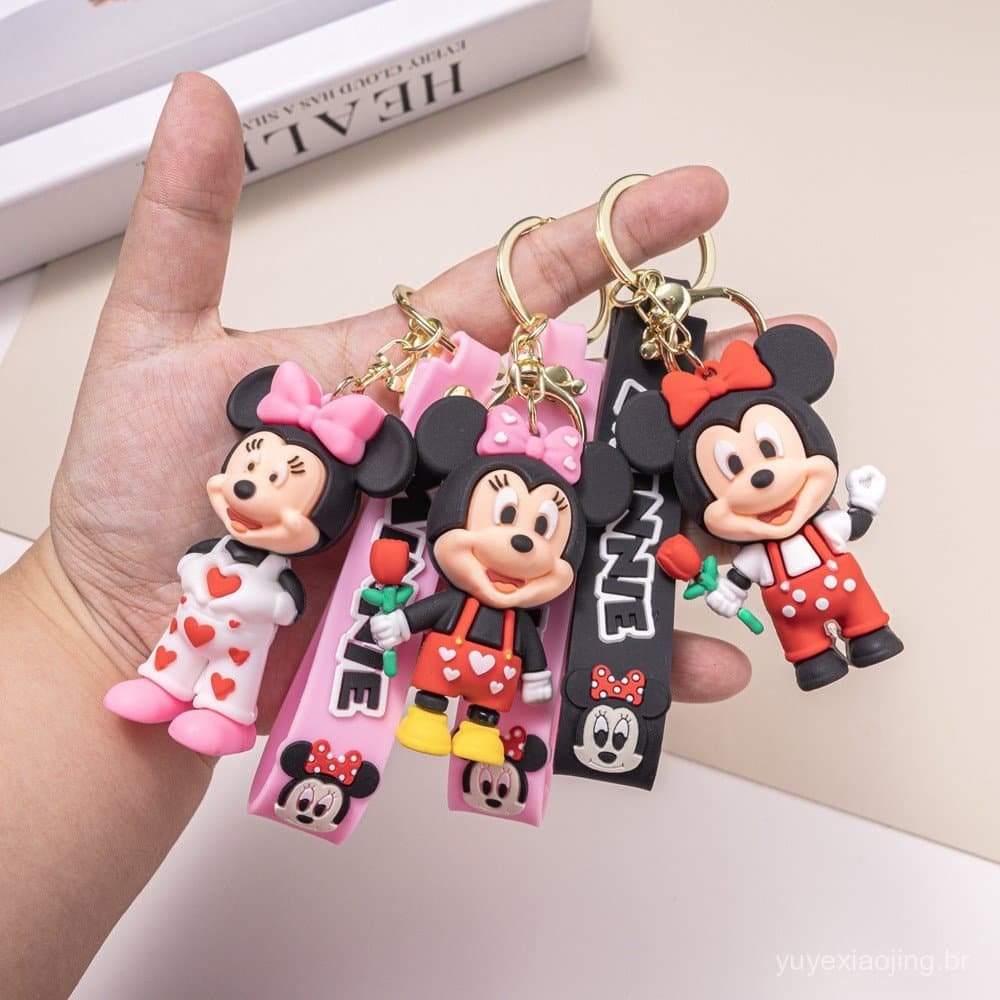 Chaveiro do Mickey Mouse em Estilo Cartoon, Ornamento para Mochila Escolar e Carro