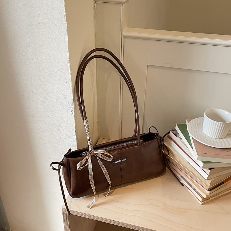 Bolsa de viagem versátil com laço, alça de ombro, fofa e elegante, requintada e estilosa, adequada para uso sob o braço,