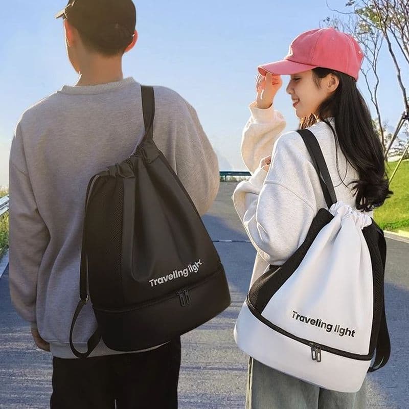 Outing saco de armazenamento de viagem seco molhado separação maiô sapatos mochila feixe boca Fitness saco de esportes à