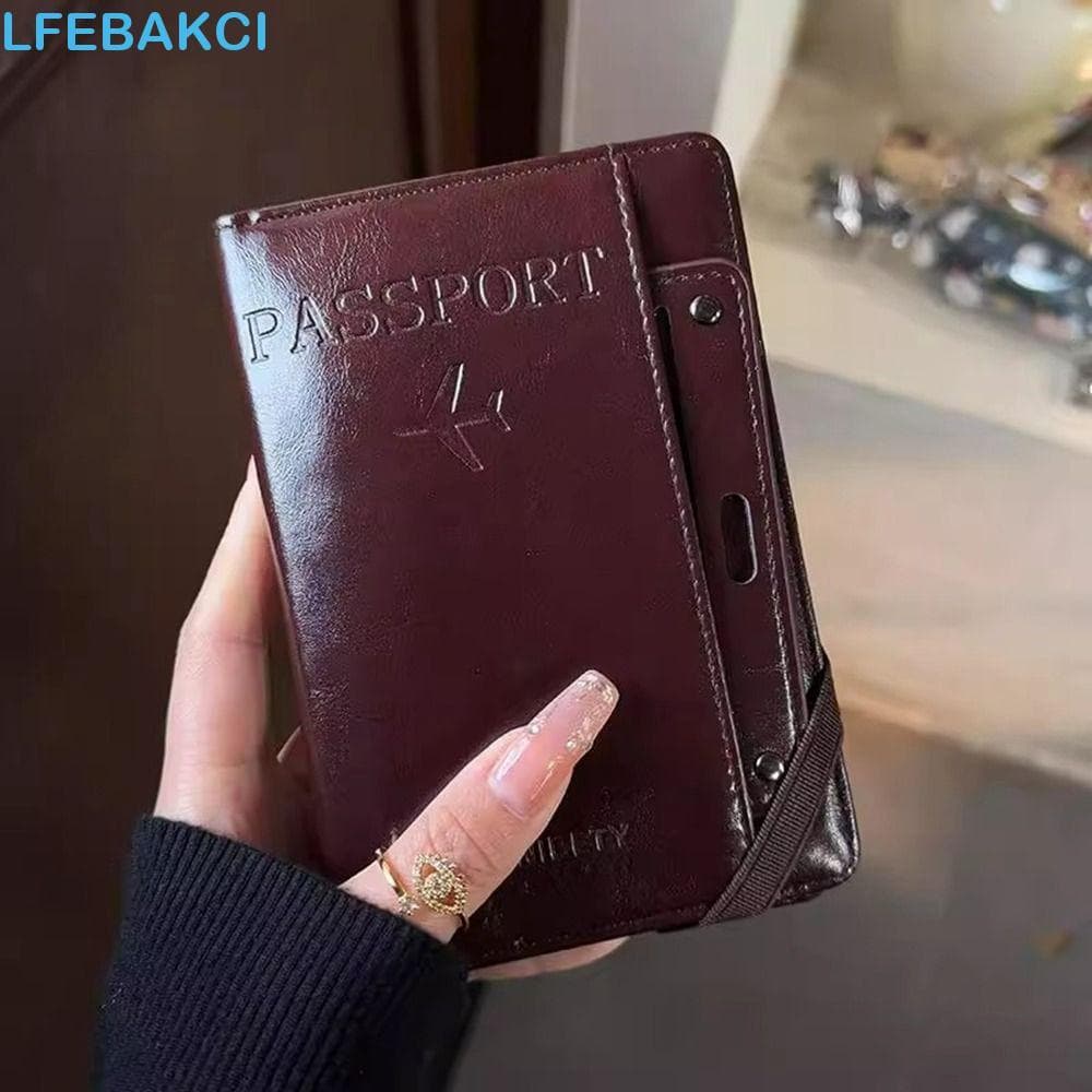 Bolsa Para Passaporte LFEBAKCI PU , Carteira De Viagem Capa De , Porta-Bilhetes Cartões , Clipe