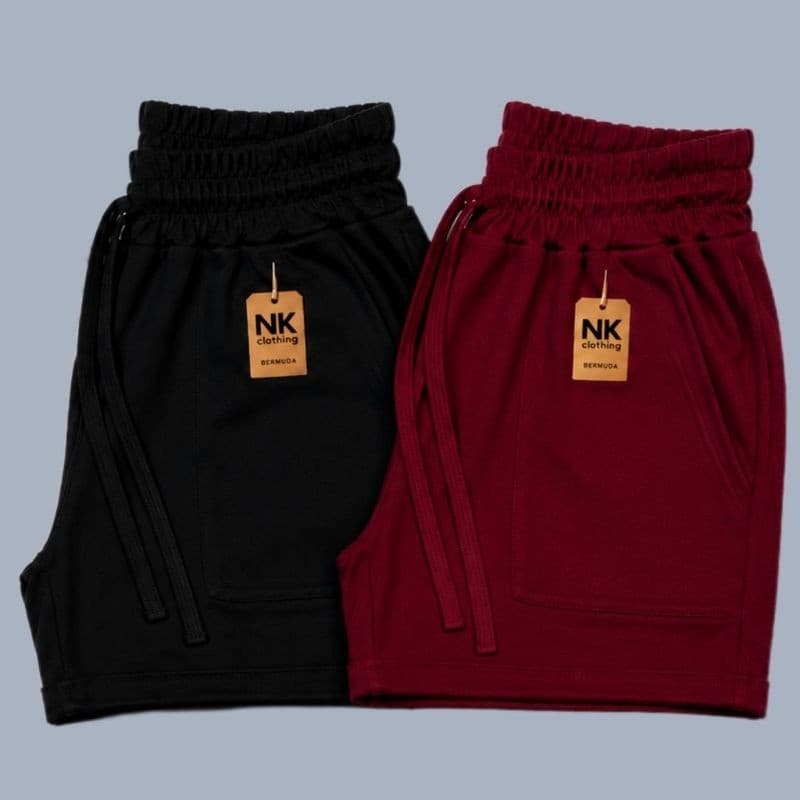 Kit 2 Bermudas Femininas Moletom Casual Shortinho Moletinho Algodão C/ Bolso