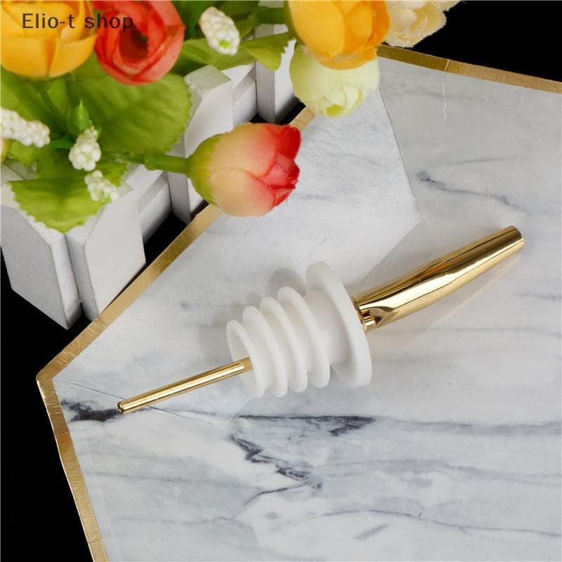 Elio-t Gold Garrafa De Aço Inoxidável Licor Spirit Pourer Fluxo Livre Despeje Bico COD