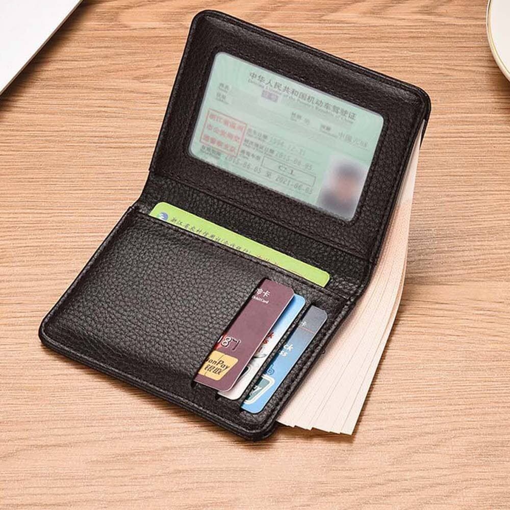 Carteira Ultrafina De Couro PU Com Clipe Para Dinheiro-Mini Bolsa De Vários Slots Cartões De Visita , Moedas , Identific