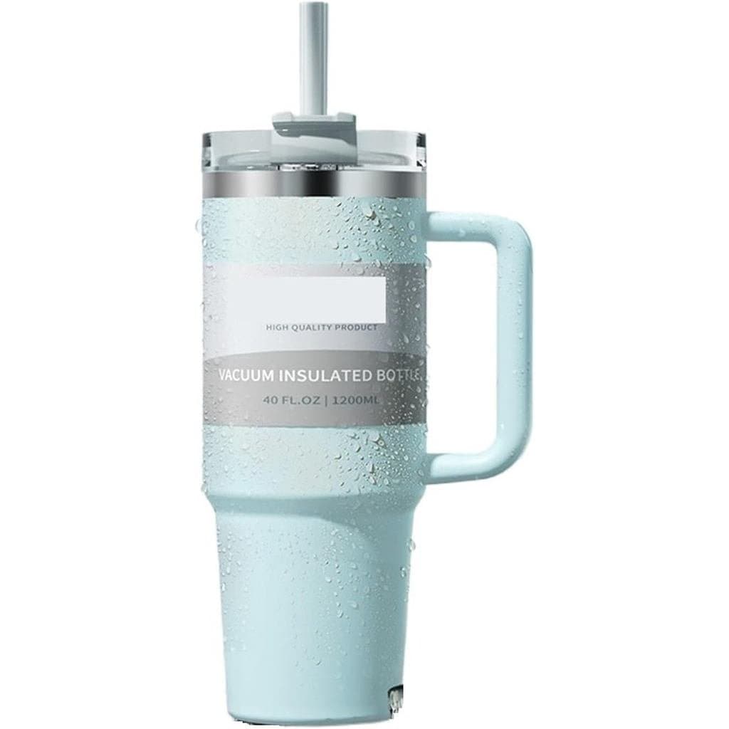 Canecas de Café 40oz 1200ML Copo Térmico de Dupla Camada para Bebidas Frias Copo de Viagem Copo de Café com Alça e Canud
