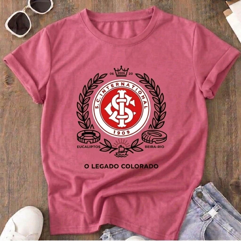 Blusinha Feminina de Time Gaucho Porto Alegre Camiseta Time Brasileiro Camisa Confortável do Colorado  Esportivo Inter