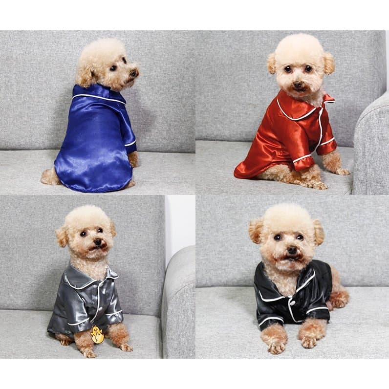 Pijamas para animais de estimação em estilo francês, macios e confortáveis, para filhotes.