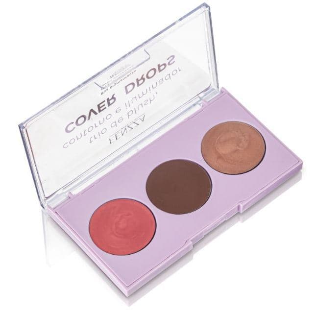 Trio Cover Drops Fenzza Blush Contorno e Iluminador 3 em 1
