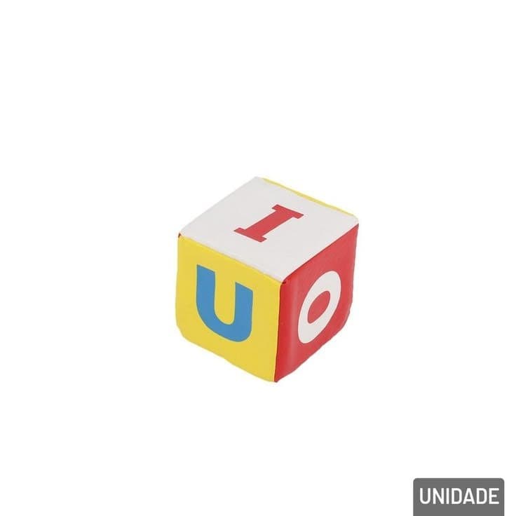 Dado Chocalho Educativo Infantil com Letras Coloridas 8,5cm Brinquedo Pedagógico Sensorial Coordenação Motora Alfabetiza