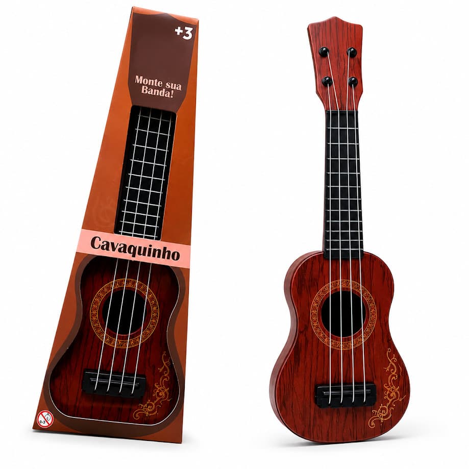 Brinquedo Cavaquinho Infantil Instrumento Musical Educativo