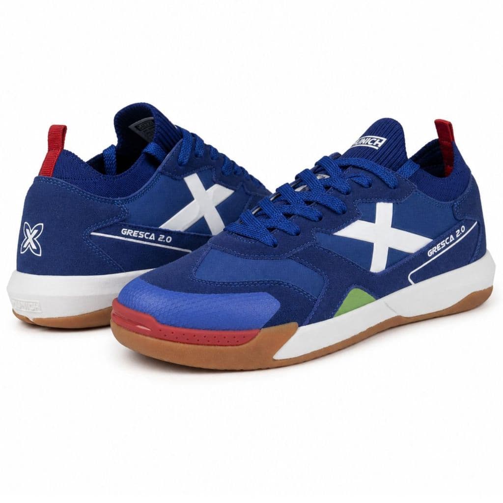 Chuteira Futsal Munich Gresca 2.0 Original Azul Tênis Futsal Profissional Masculino - Resistente, Confortável