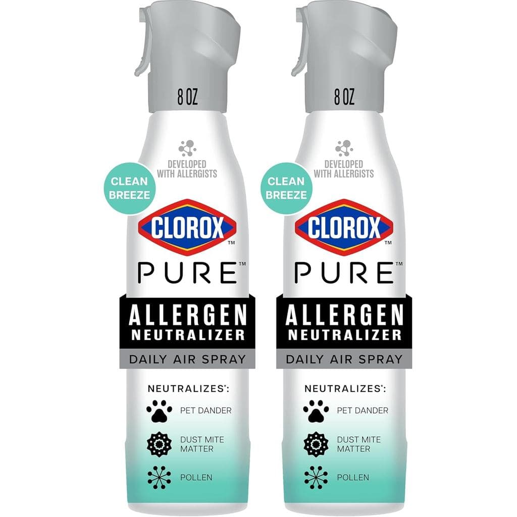 Clorox PURE Neutralizador de Alergênicos Spray Diário para Ar, Brisa Fresca, 8 Onças (Pacote com 2) A9NN