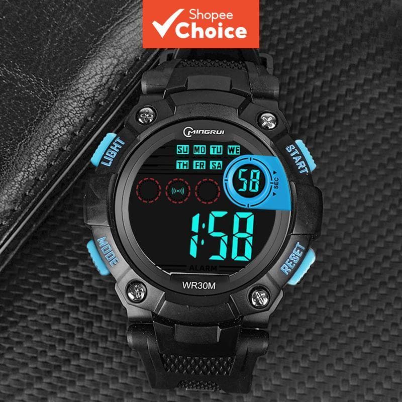Crianças Relógio Esportivo Digital Para Meninos 30m À Prova Dwaterproof Água Multifuncional Estilo Chinês Presente De Pu