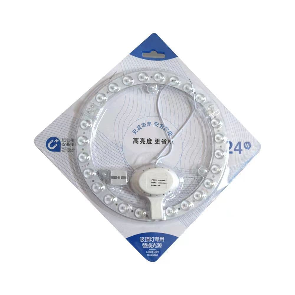 Led lâmpada de teto pavio redondo lâmpada substituição quarto led fonte luz placa lente ímã módulo adsorção loja departa