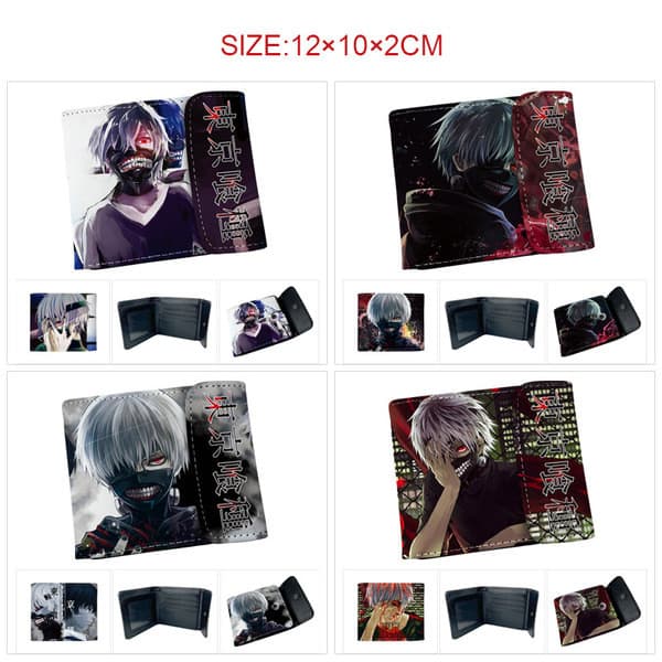 | carteira masculina grande | 【carteira masculina couro】 carteira masculina original ✦Tóquio Ghoul Anime cor cheia fivel