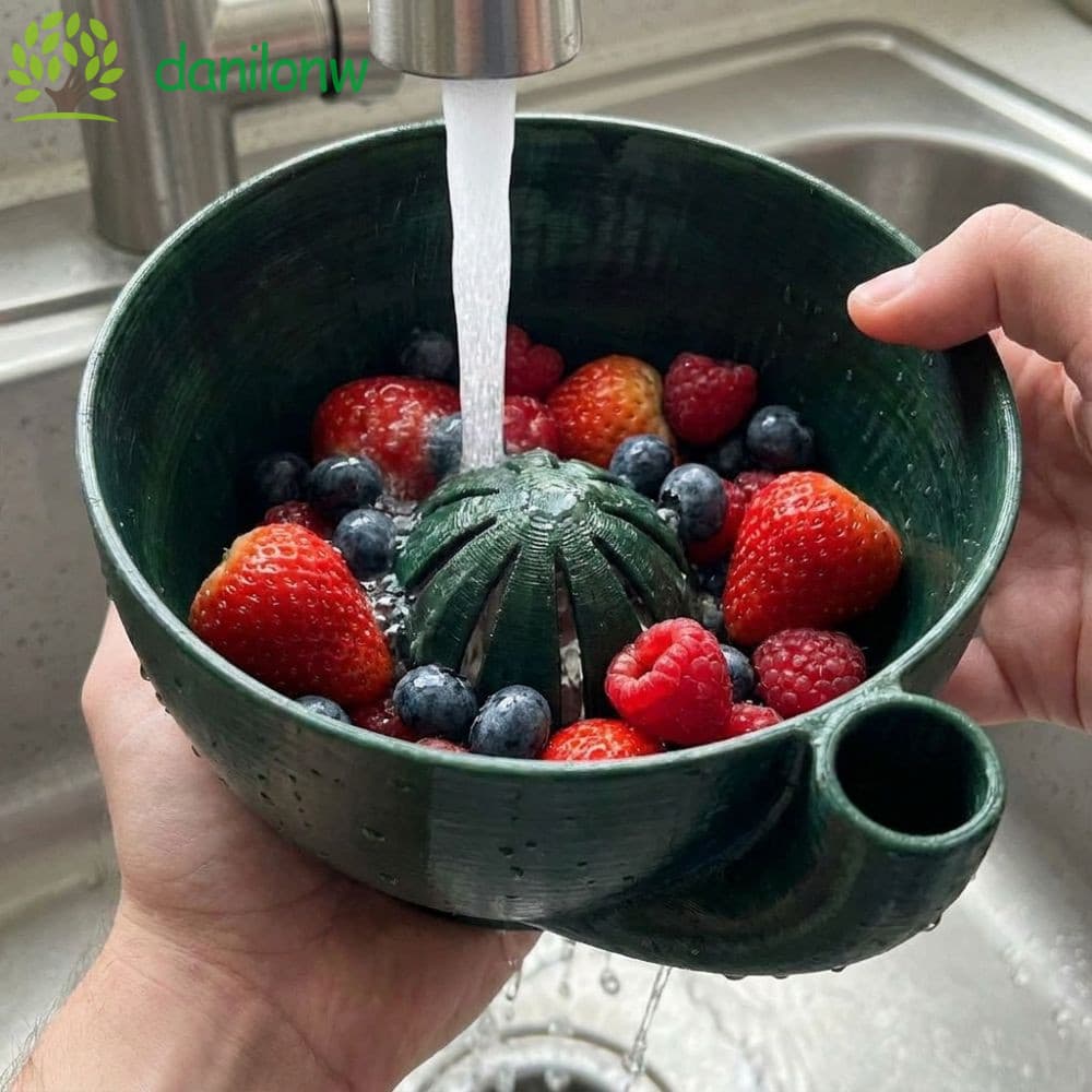 Tigela De Drenagem De Lavagem De Frutas Redemoinho DANILO , Automática Impressa Em 3D De Grande Capacidade , Rotação