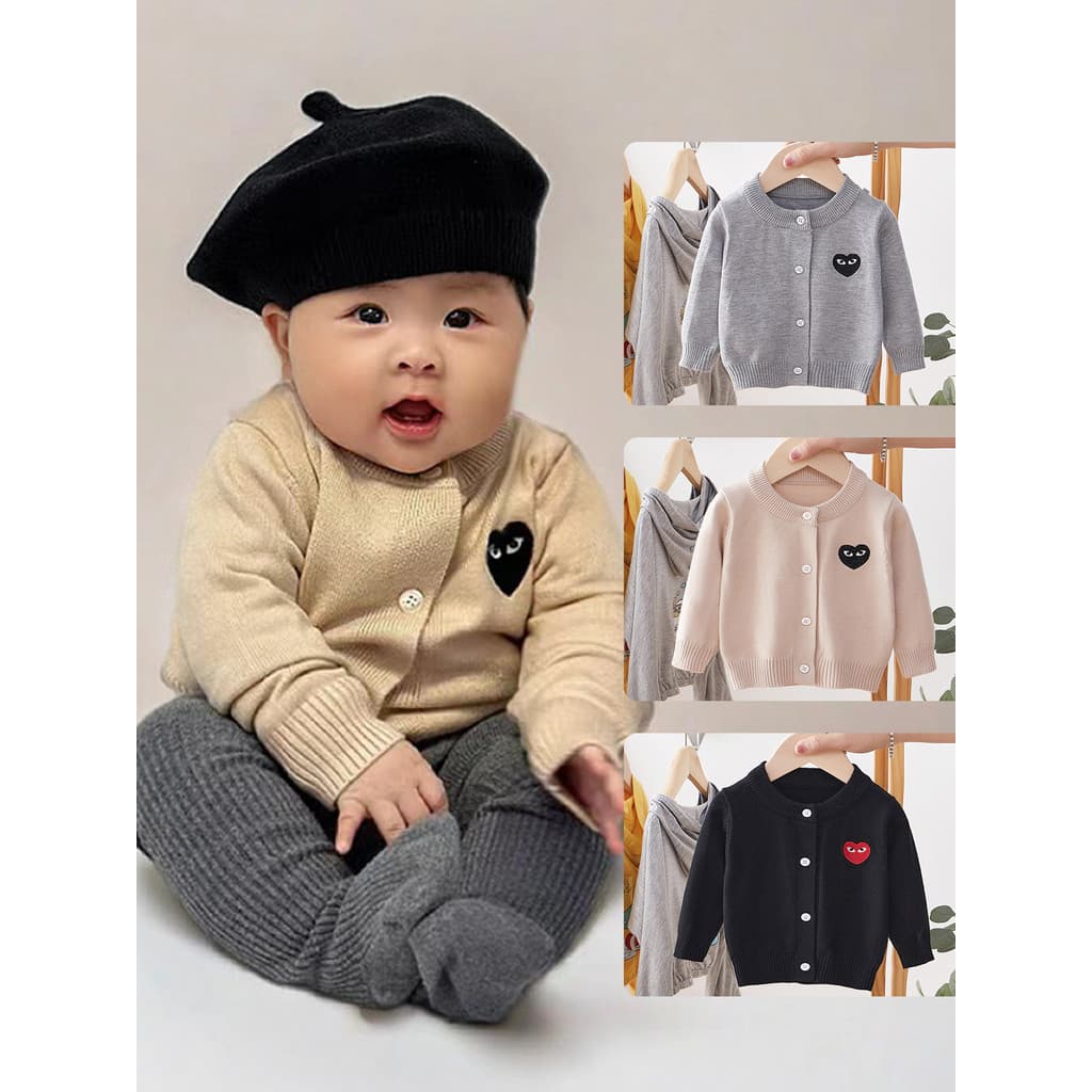 Cardigan de malha para recém-nascidos 2025 novo estilo roupas infantis suéter primavera outono bebê crianças gola redond