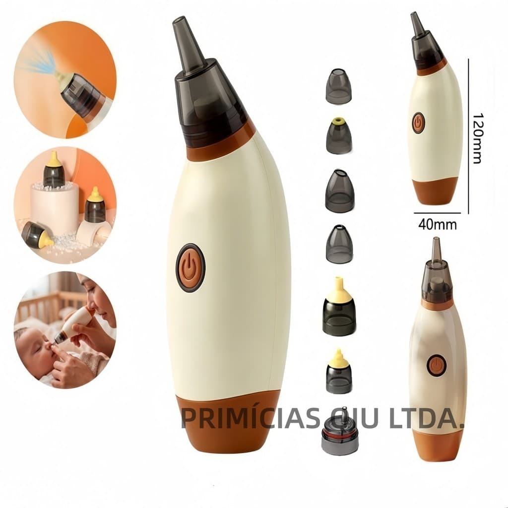 Aspirador Nasal Elétrico para Bebê – Silencioso, com Múltiplas Ponteiras, Seguro e Recarregável P.HQ