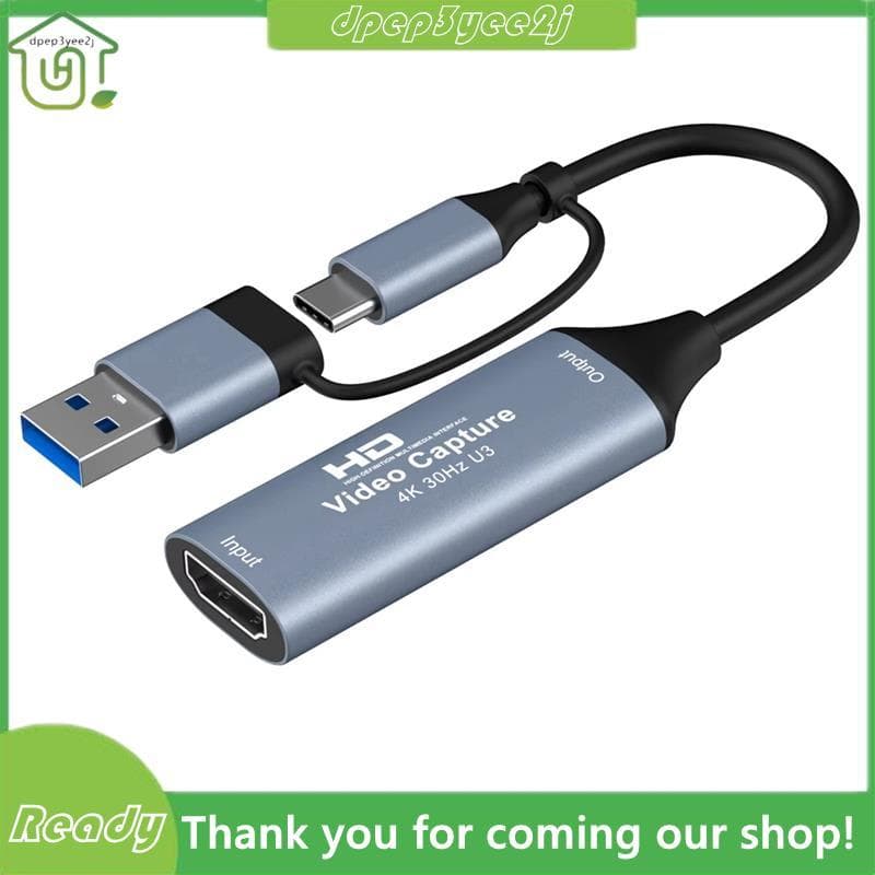 - Placa De Captura De Vídeo USB 3.0 4K 2 Em 1 Interface Tipo C Para Switch Gravador De Jogos De Transmissão Ao Vivo Grab