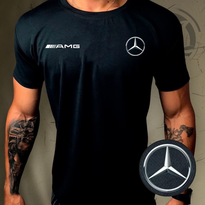 Camisa Dry-Fit Masculina - MERCEDES 01 - Academia Corrida Crossfit Skate Basquete