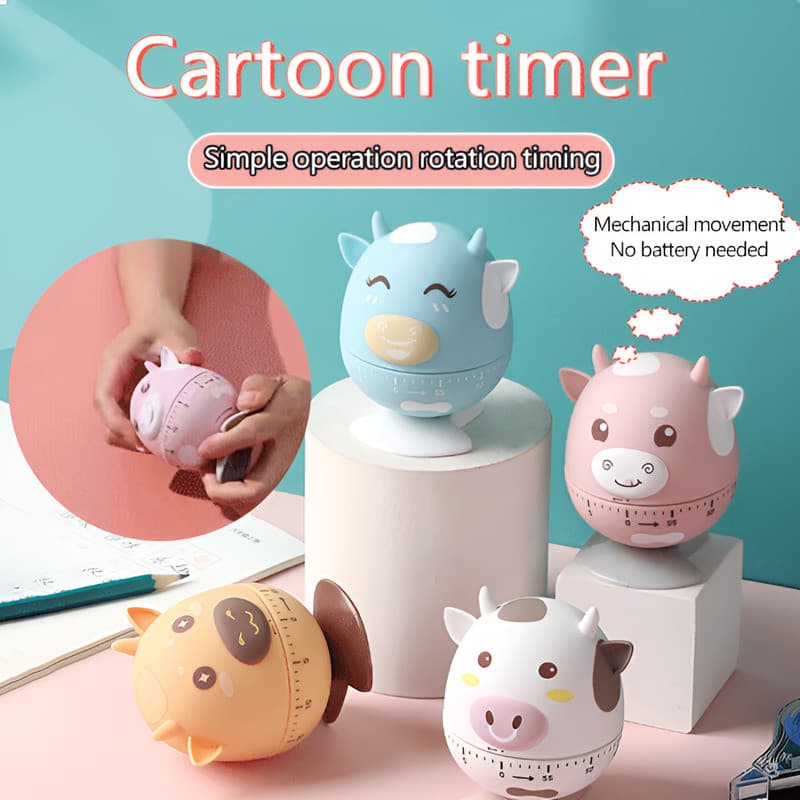 【Design Fofo】[Gerencie Seu Tempo] Temporizador Mecânico/Cozinha/Doméstico/Função Prática/Gerenciador de Tempo