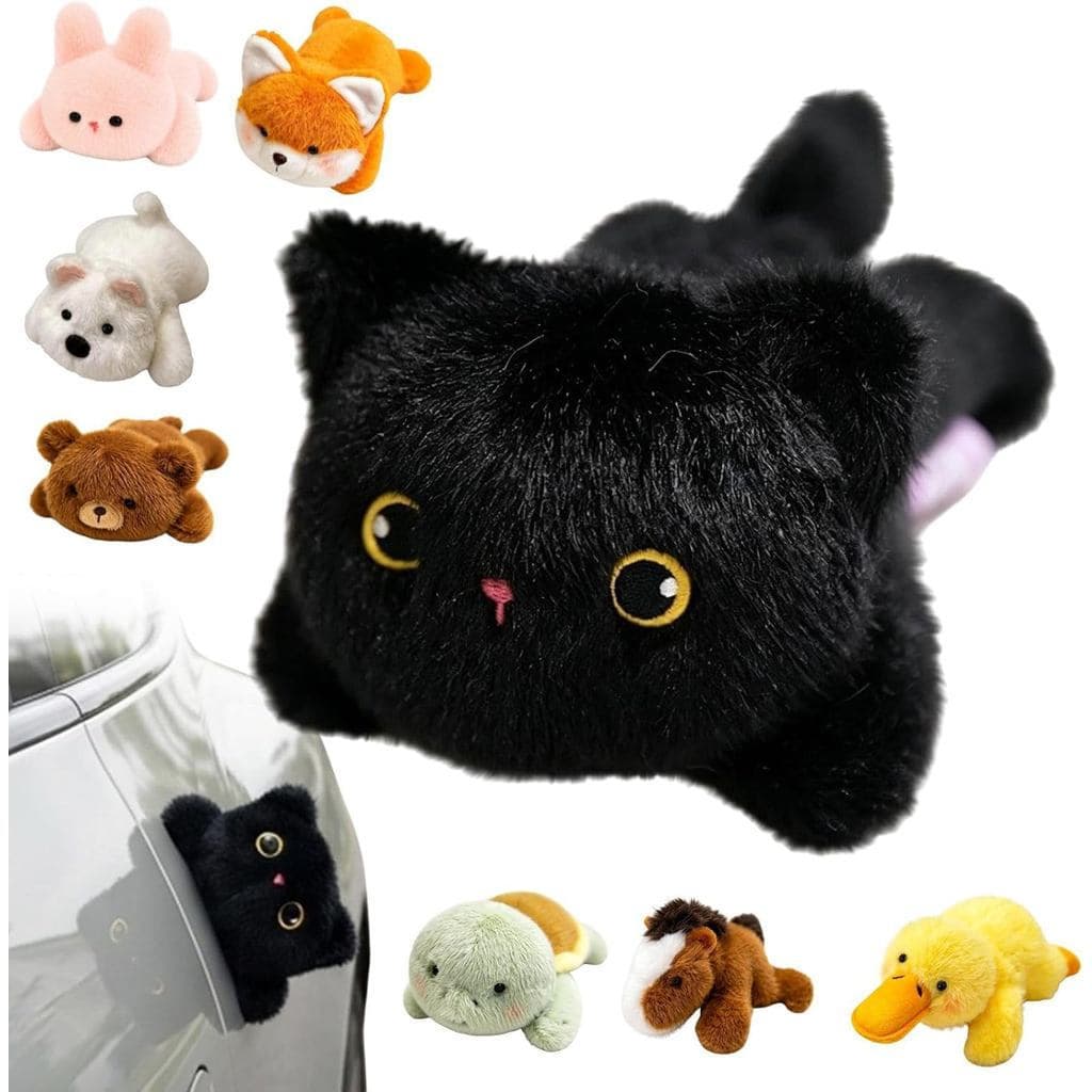 Decoração Magnética de Gato de Pelúcia para Carro, Ornamento de Animal de Pelúcia Kawaii para Exterior do Carro, Decoraç