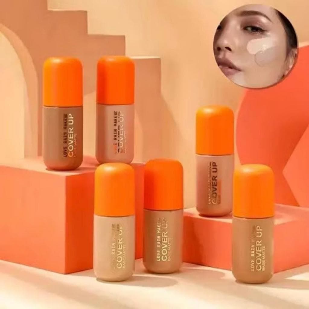 Base Matte Cover Up Marca Love Rain: acabamento aveludado, resistente à água e suor e longa duração