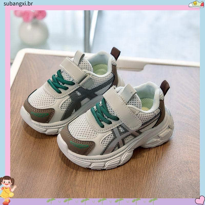 Crianças 2026 primavera outono novo estilo médio grande crianças sapatos esportivos sola macia meninos respirável tênis