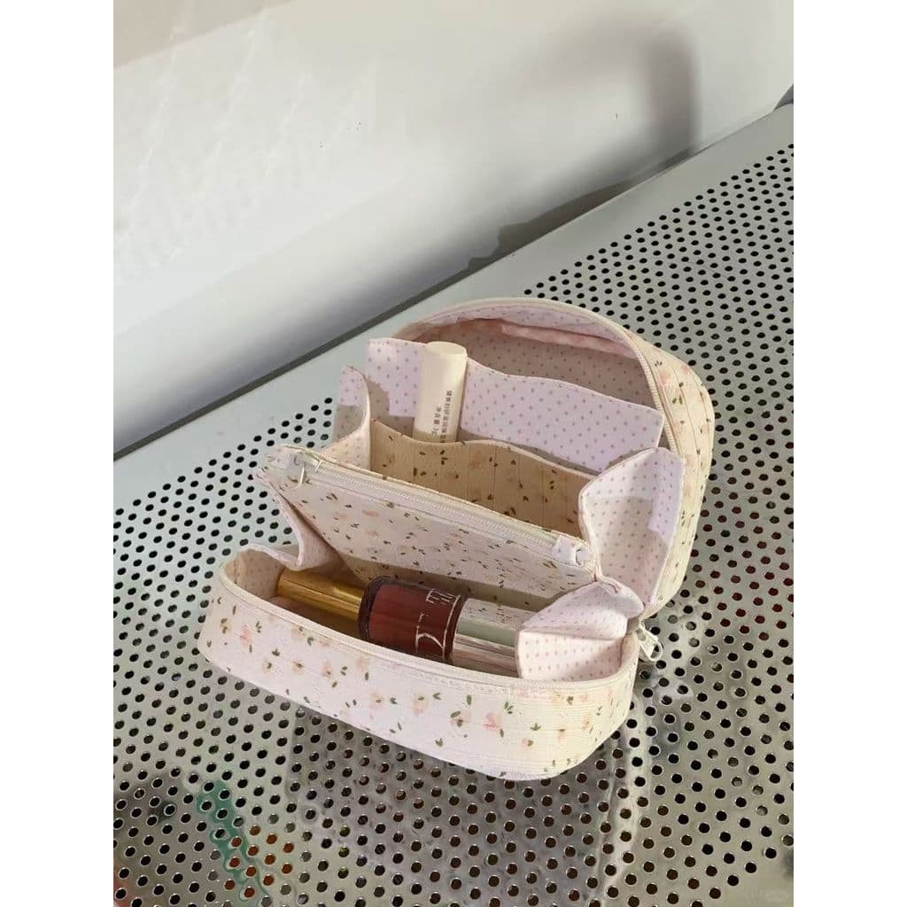 Nicho high-End Floral saco cosmético feminino grande capacidade portátil saco de armazenamento de viagem de alta valor