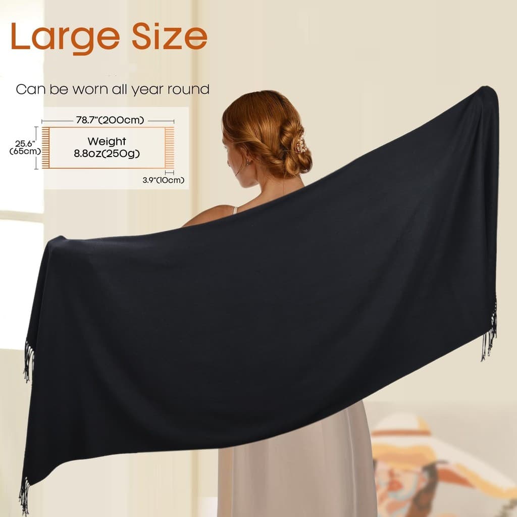 Lenço Feminino De Outono E Inverno , Xale De Caxemira Falsa De Cor Sólida , Aquecedor De Pescoço , Quente , Moderno , Ve