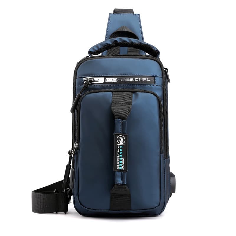 Bolsa transversal masculina em tecido Oxford de cor sólida, bolsa de ombro única, bolsa transversal, bolsa de peito para
