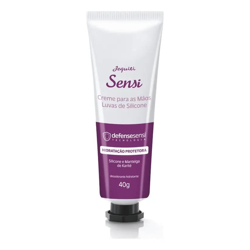 Sensi Creme Para Mãos Luvas De Silicone - 40g Jequiti Manteiga De Karité