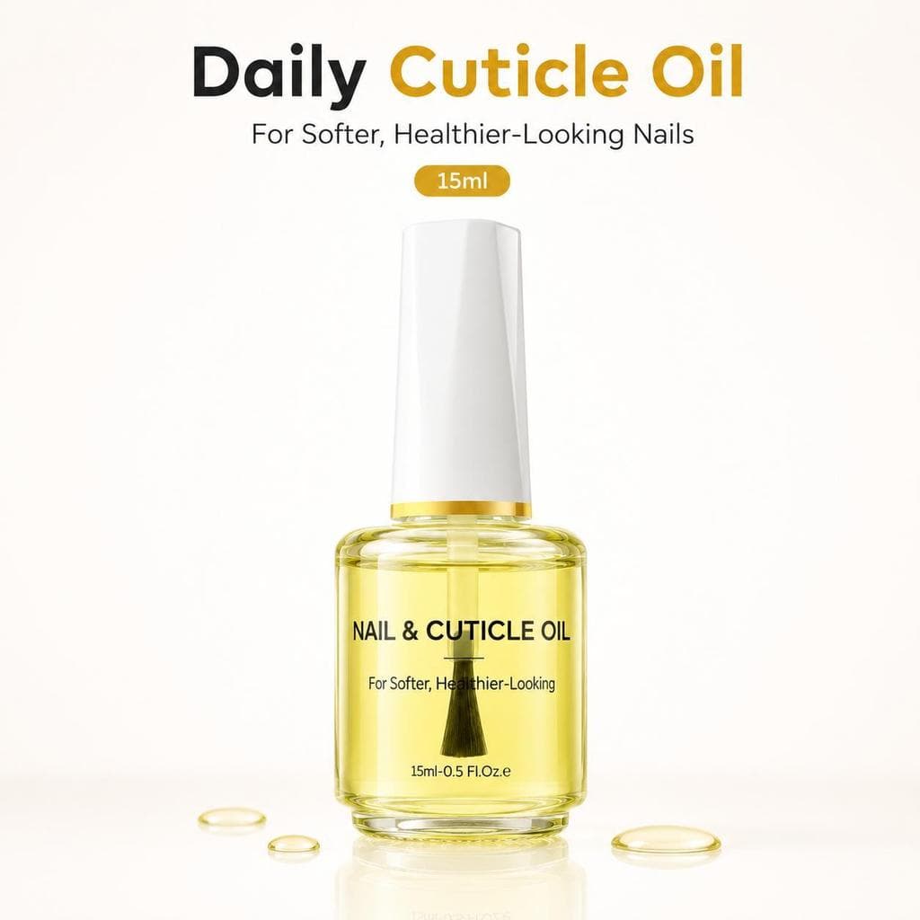 Óleo para Cutícula 15ml Fortalecedor de Unhas com Vitamina E -Nutrição e Restauração de Cutículas e Unhas Danificadas