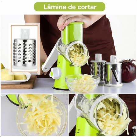 Fatiador E Cortador De Legumes Mandoline Manual Giratorio Para Saladas E Alimentos