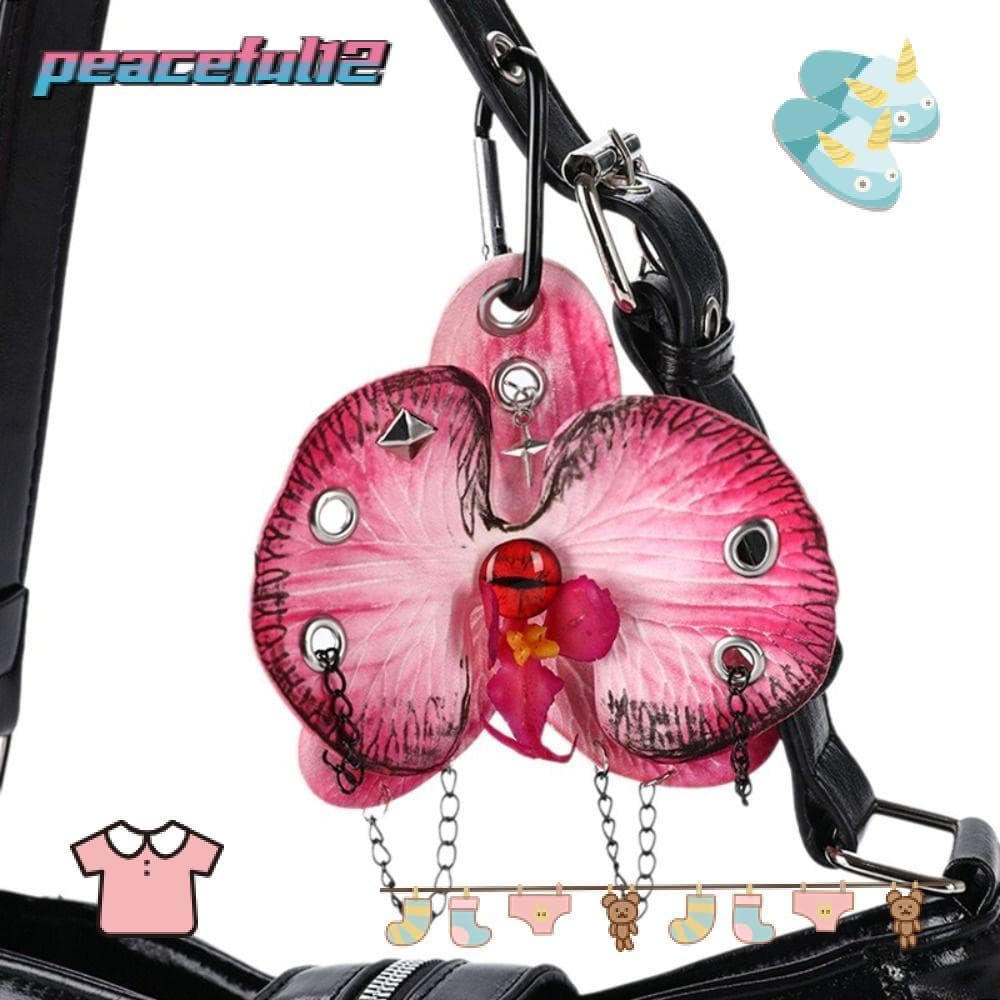 Chaveiro De Flor De Simulação Pacífica , Orquídea De Decoração De Mochila , Colorido