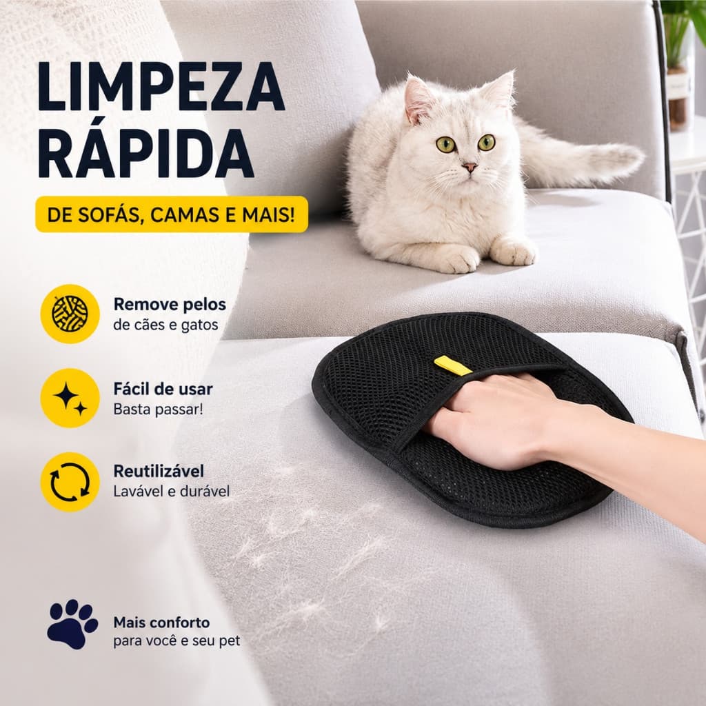 Luva  25 *18cm Tira Pelos Pet Cães Gatos Remove Pelos Sofá Roupa Reutilizável Lavável Massagem