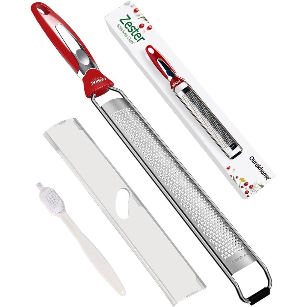 Ralador de Limão Ourokhome para Cozinha, Ralador Manual de Aço Inoxidável para Queijo Parmesão, Gengibre, Chocolate, Coc