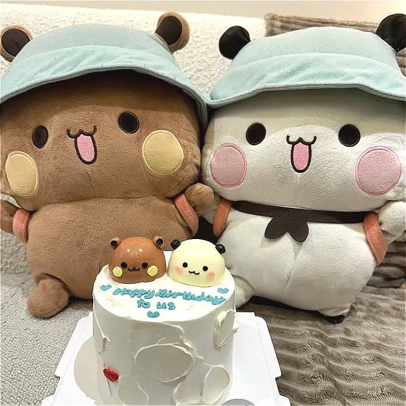 Novo Bubu E Dudu Panda Pelúcia Bonito Dos Desenhos Animados Urso Boneca Kawaii Recheado Macio Travesseiro Brinquedo Deco