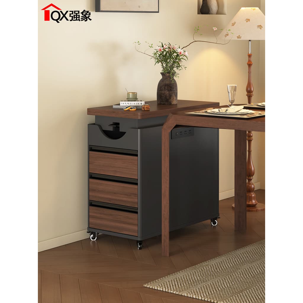Armário de mesa de ilha estilo Medieval elevável dobrável mesa de ilha móvel mesa de jantar cozinha pequeno apartamento