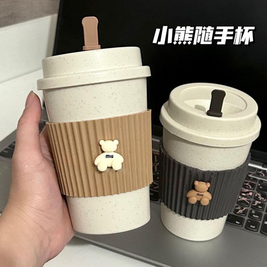 Novo estilo urso prático copo de café americano de alta aparência resistente a altas temperaturas caneca portátil estuda