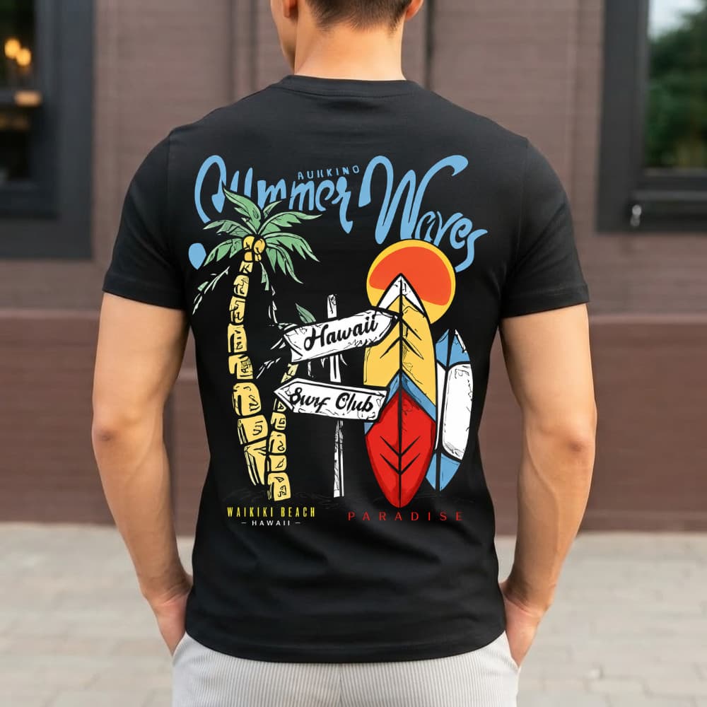 Camisa Camiseta Básica 100% Algodão Estilo Praia Estampada Confortavel unissex Estilosa Para Dia A Dia