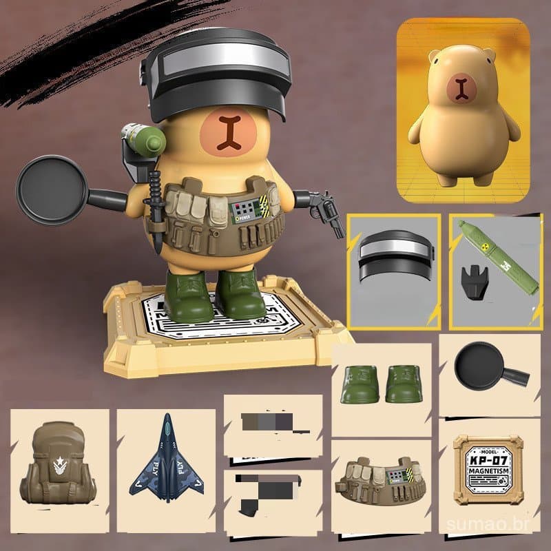 Brinquedo de Montar Capivara Magnética DIY |           4 estilos, equipados com acessórios exclusivos |           Item D
